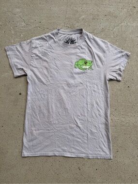 A Ziggies I Gotta Piss Frog Graphic Tee Funny Skater Gray Shirt Small